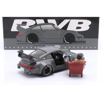 Porsche 911 (964) RWB Bodykit 2024 Nardo grey + figurka - skala 1:18 - Solido